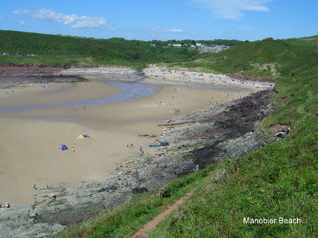 Manobier Beach From Cliff Path